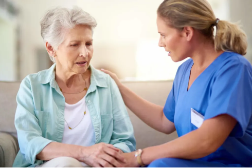 Nurse with resident